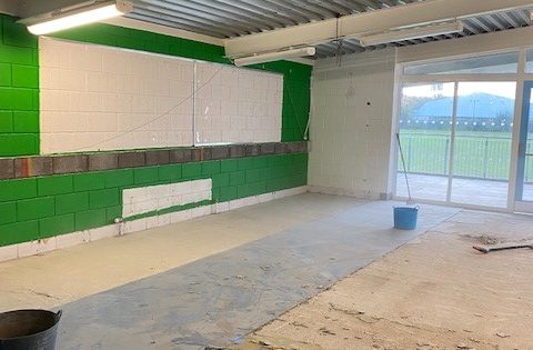 Empty room with floor removed